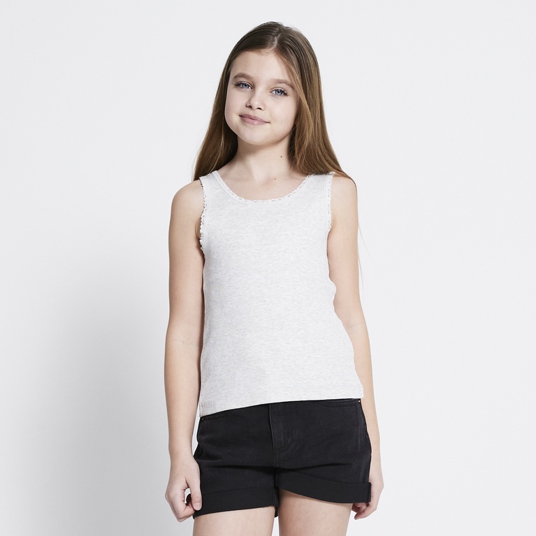 Ribbed tank top "Nalie" Grey Melange